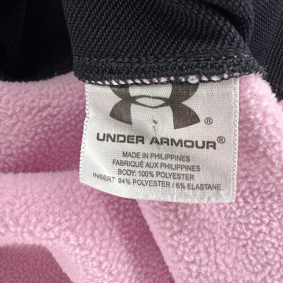 Under Armour Pink & Black Full Zip Fleece Jacket Women’s Size Medium - Picture 10 of 11